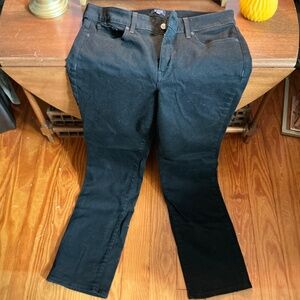 NYDJ Marilyn Style Straight Leg Jeans, Size 14 Petite, Black (30” inseam)